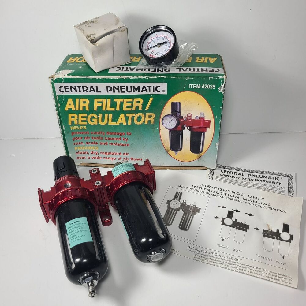 Central Pneumatic 1/4" NPT Air Filter Regulator No. 42035
